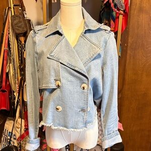 Kut from the Kloth Light Blue Double-Breasted Denim Jacket
